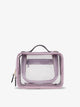 CALPAK Clear makeup bag with zippered compartments in lavender; CMM2201-LAVENDER