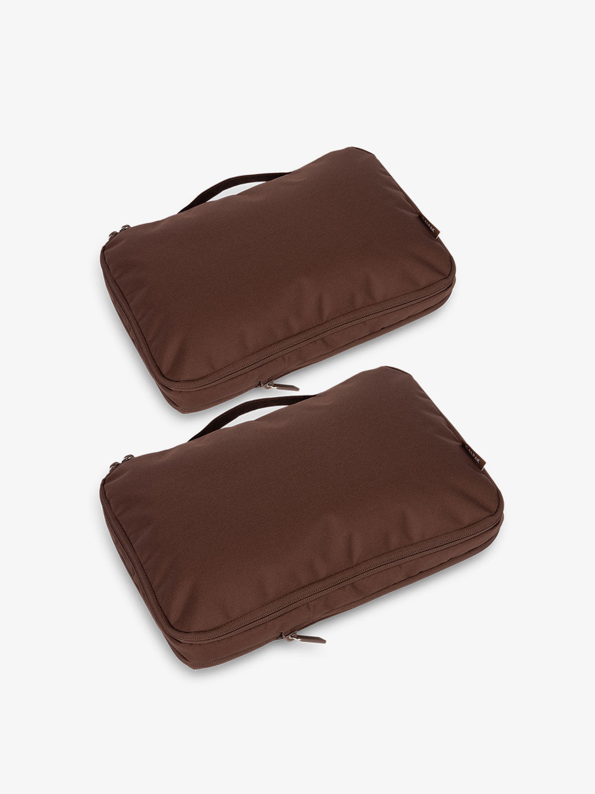 CALPAK compression packing cubes in walnut brown; PCC2201-WALNUT