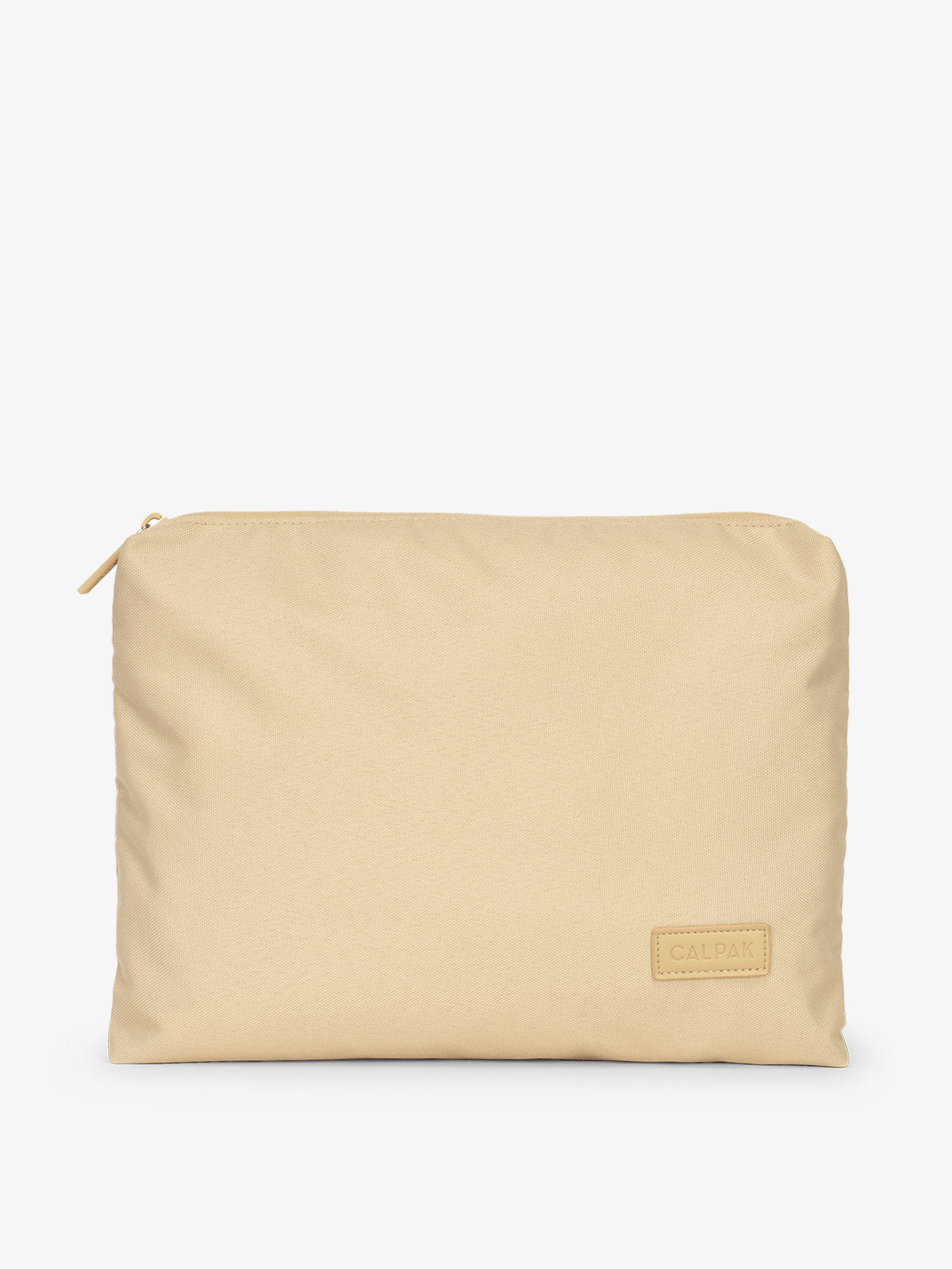 CALPAK water-resistant travel pouch for luggage in beige; PC1601-OATMEAL