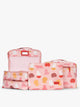 Set of CALPAK Packing Cubes in colorful pink pouches with Miffy and animal pattern on a white background; PC1601-MIFFY-PINK-ZOO-TRIP