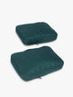 Two dark green teal Kale CALPAK Medium Compression Packing Cubes with zippers shown on a clean white background; PCC2201-KALE