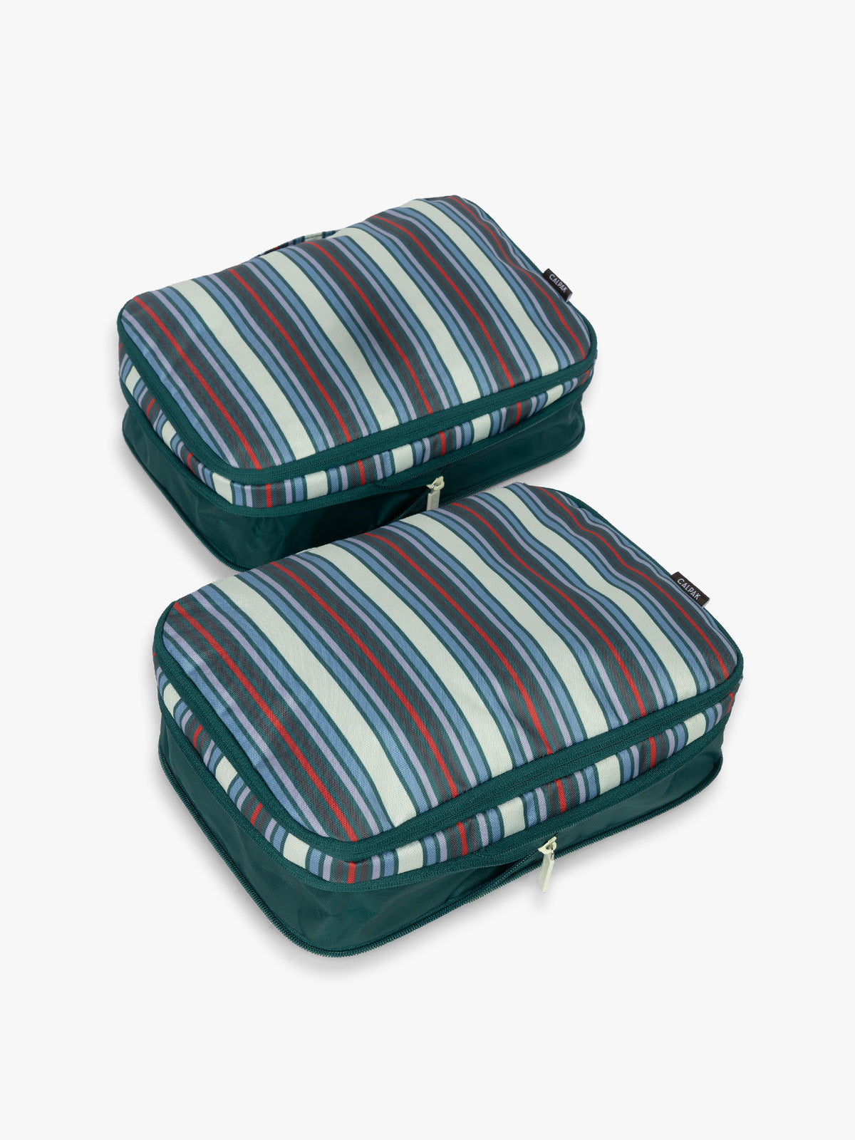 CALPAK Medium Compression Packing Cubes in multicolor stripe; PCC2201-RIVIERA-STRIPE