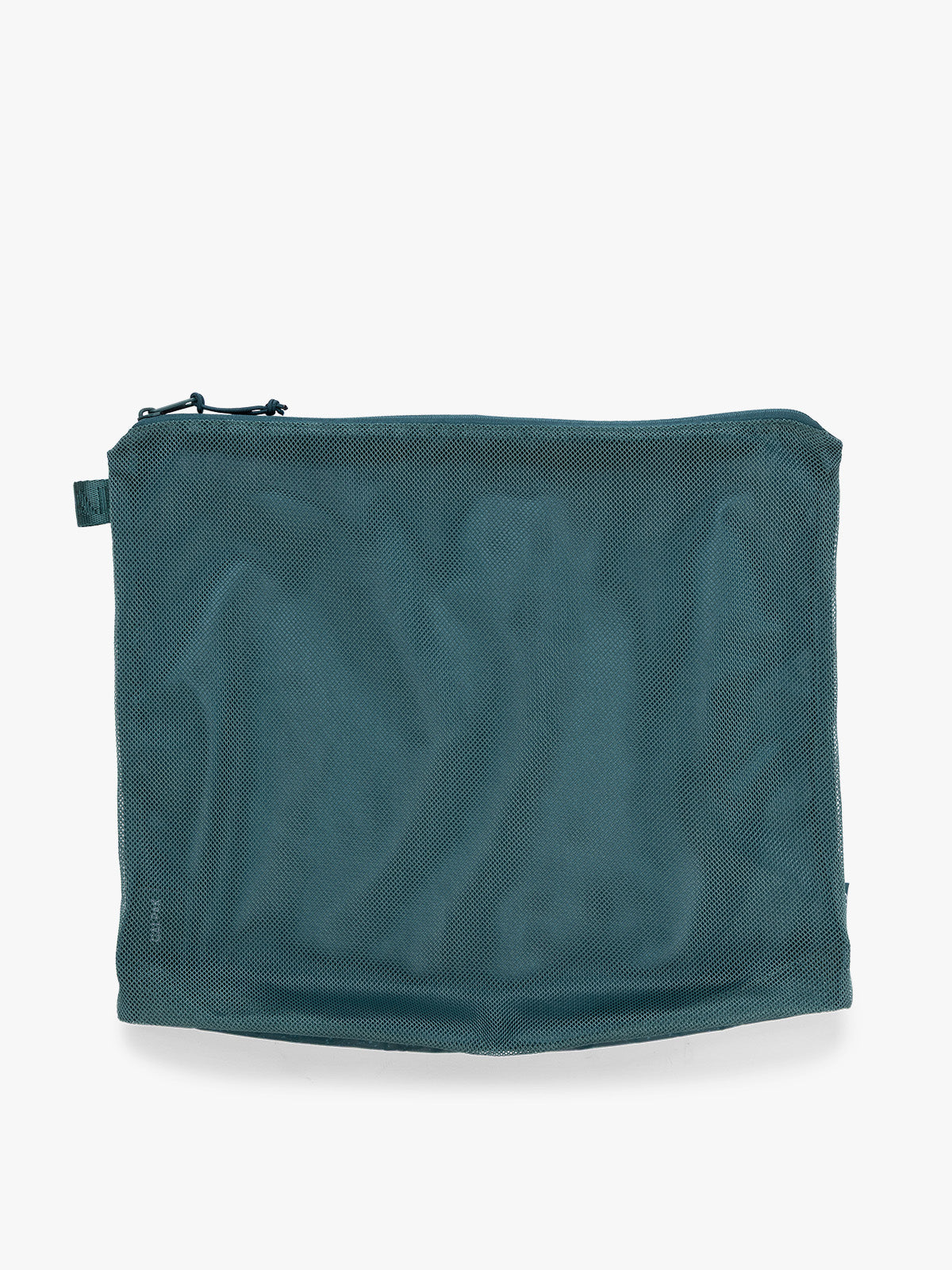 Zippered pouch of the CALPAK Terra 5pc Packing Cube Set in blue green Kale on a white background; PCT2601-KALE