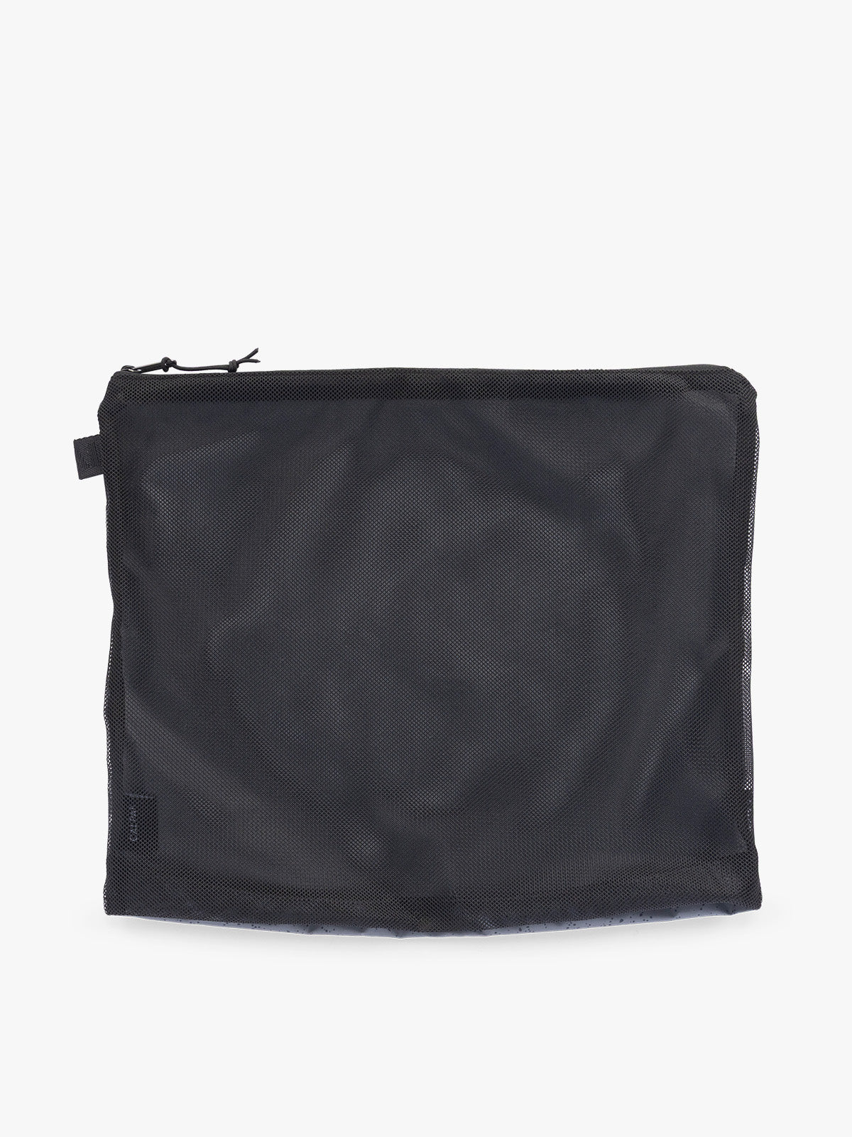 Large size packing cube of the CALPAK Terra 5-Piece Packing Cube Set in black Obsidian with two small cubes, two medium cubes, and one large mesh cube with zippers and mesh; PCT2601-OBSIDIAN