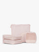 CALPAK Terra 5-Piece Packing Cube Set in pink Shell Pink with two small cubes, two medium cubes, and one large mesh cube with zippers and mesh; PCT2601-SHELL-PINK