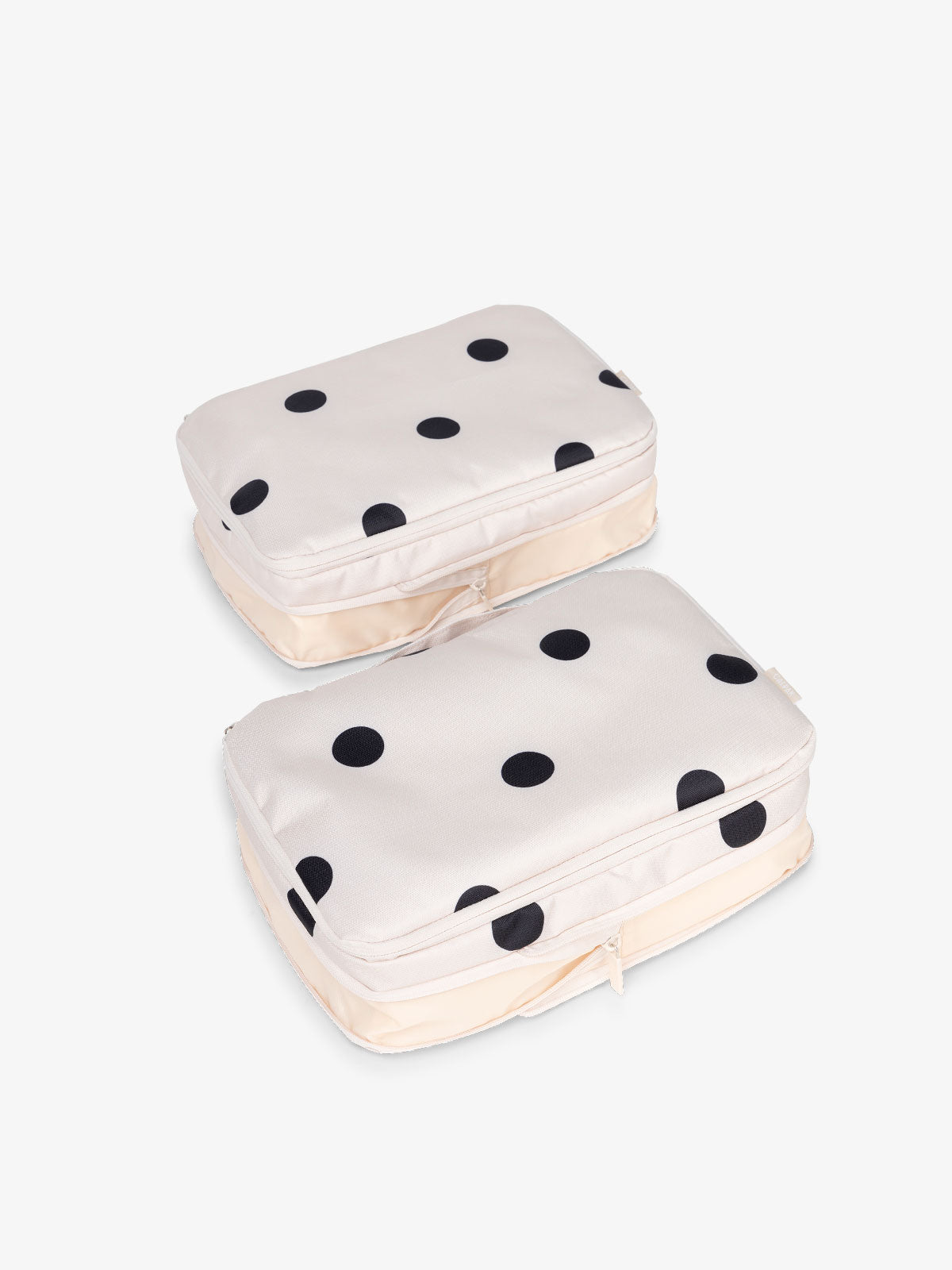 CALPAK small compression packing cubes with top handles and expandable by 4.5 inches in polka dot; PCS2301-POLKA-DOT