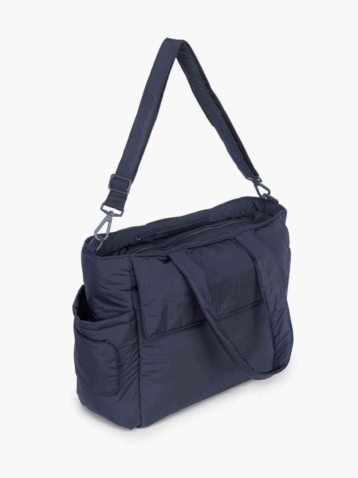 Strap of CALPAK Diaper Tote bag in blue Navy; TBB2401-NAVY