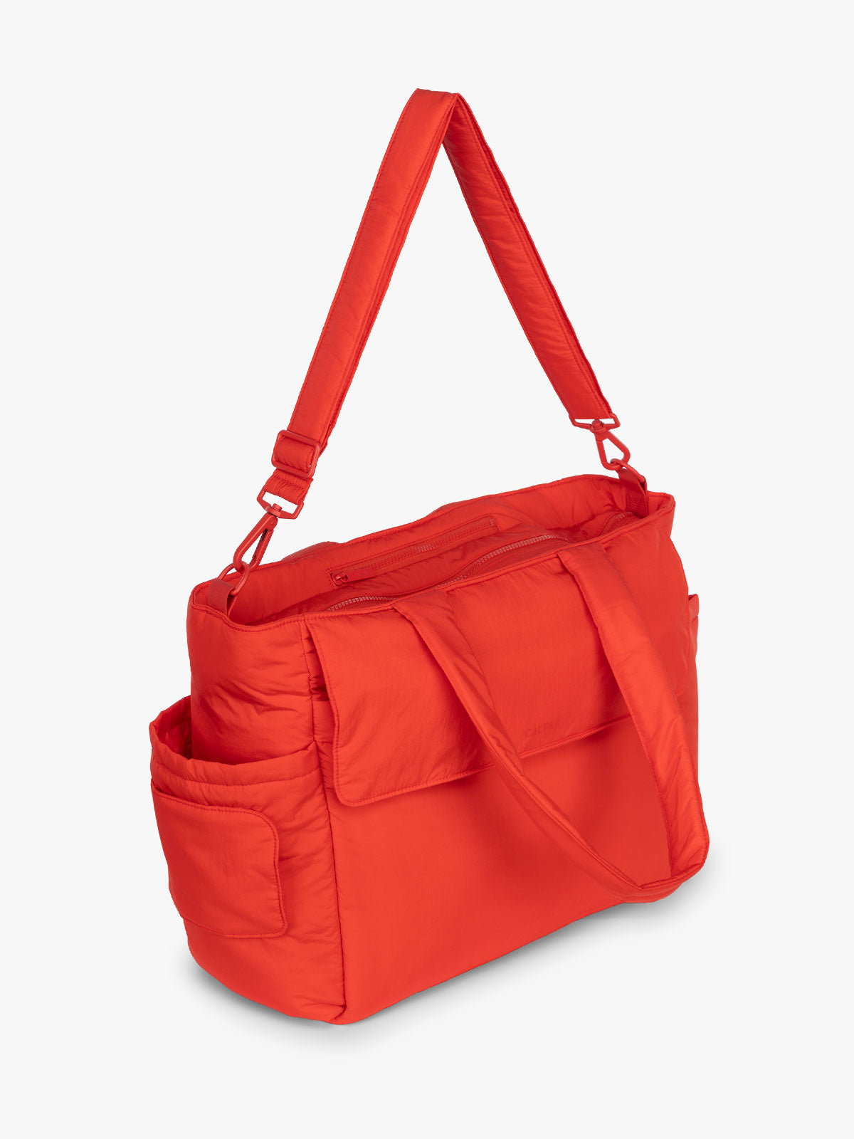 Strap of CALPAK Diaper Tote bag in red Tomato; TBB2401-TOMATO