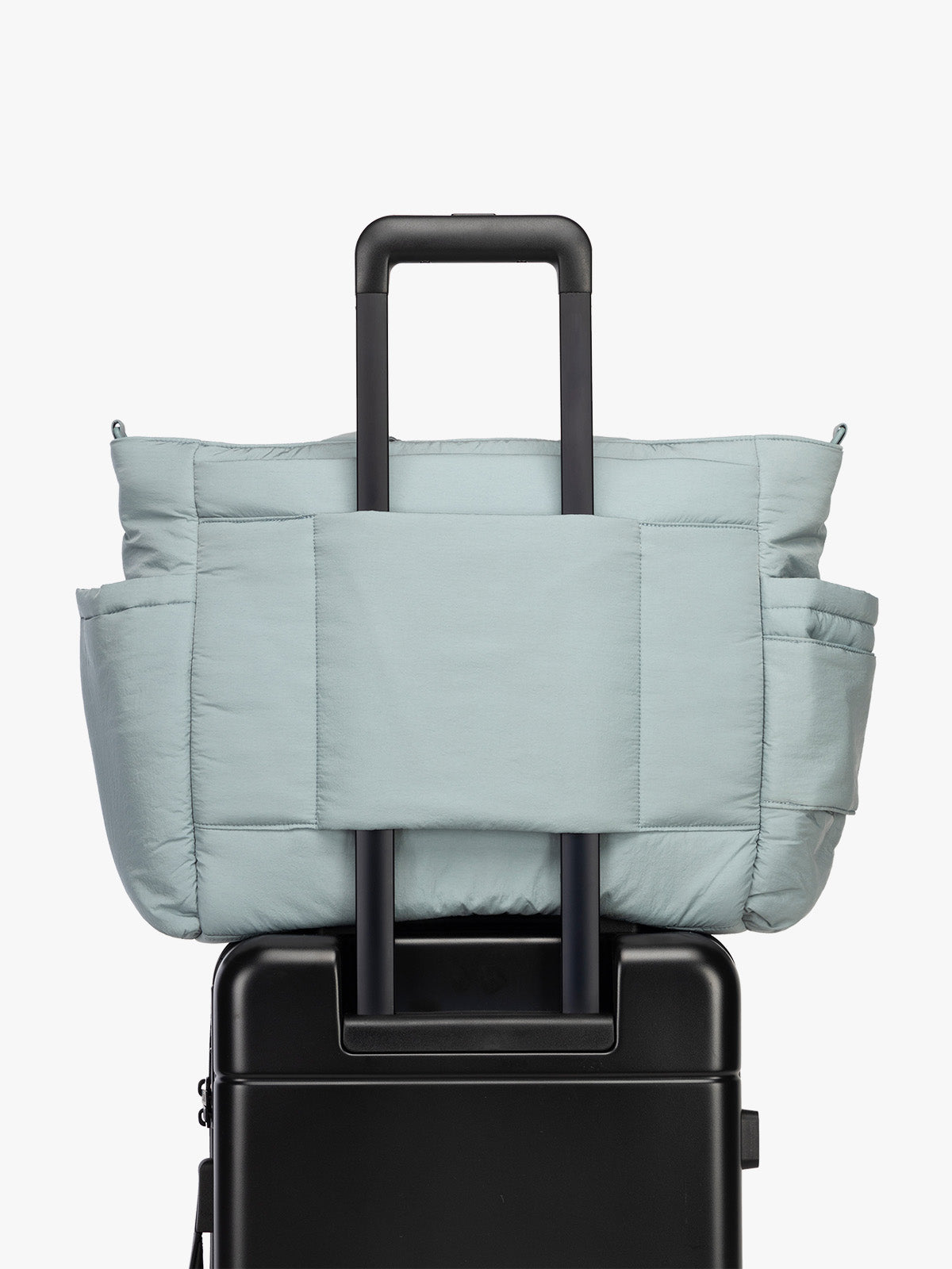 CALPAK Diaper Tote bag in light blue BLUEBELL with trolley sleeve; TBB2401-BLUEBELL