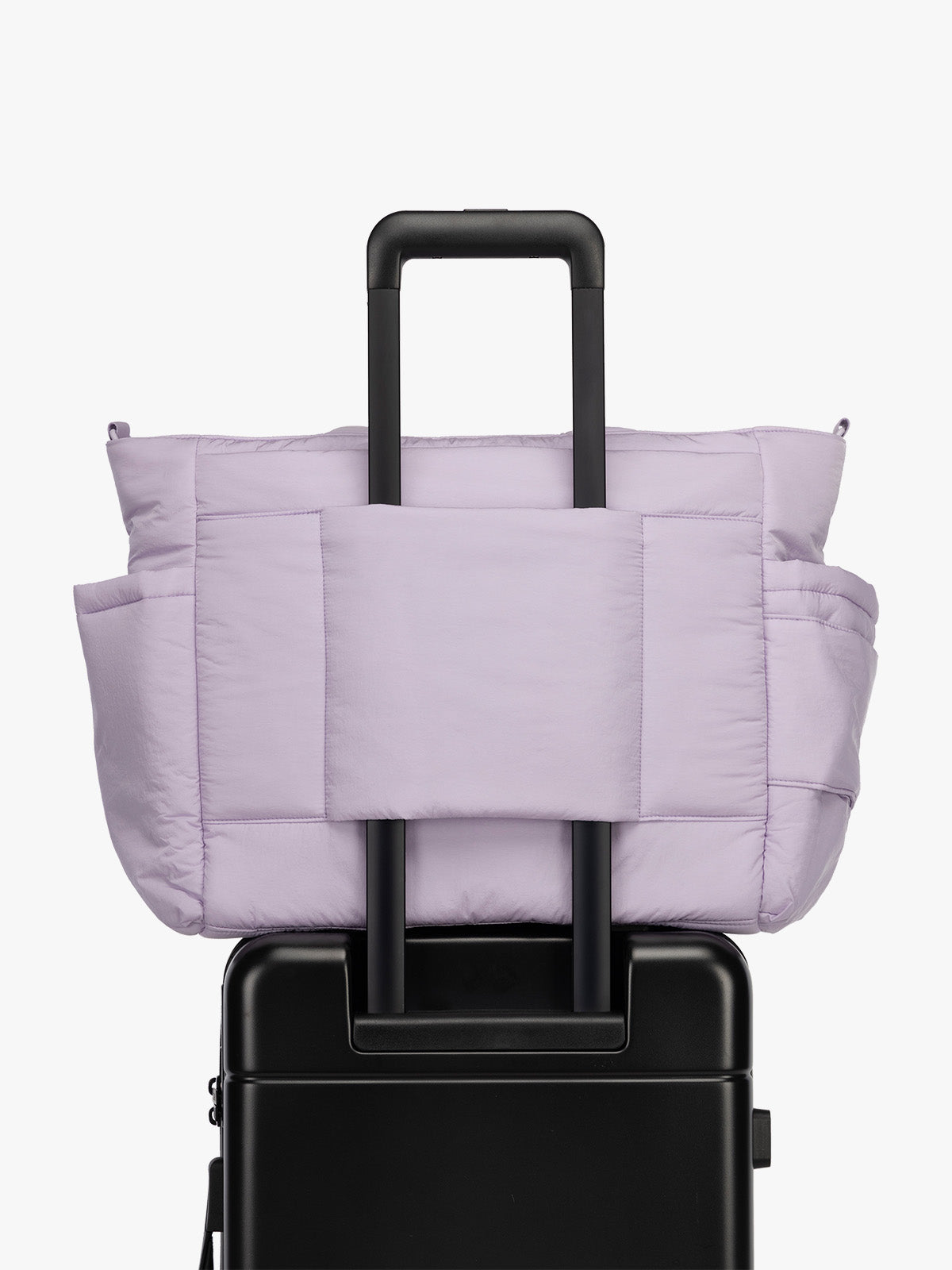 CALPAK Diaper Tote bag in lavender purple Orchid with trolley sleeve; TBB2401-ORCHID