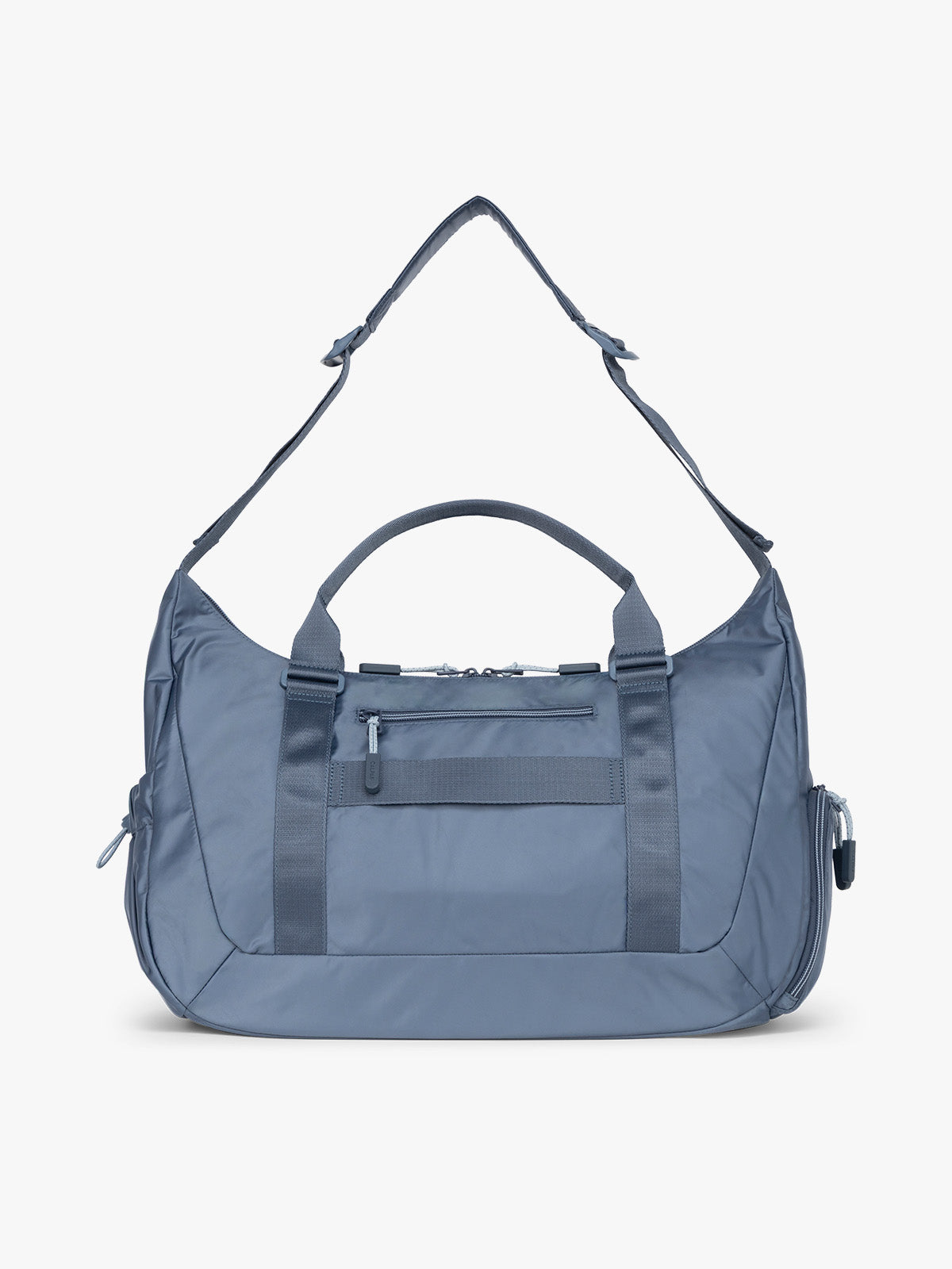 Back of CALPAK Fit Gym Duffel Bag in blue  Indigo; TBF2401-INDIGO