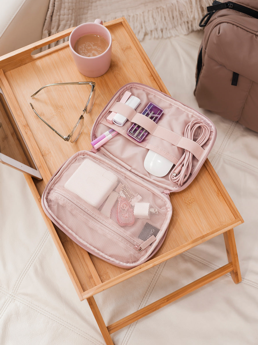 CALPAK zippered bag for cables; ATC2001-PINK-SAND