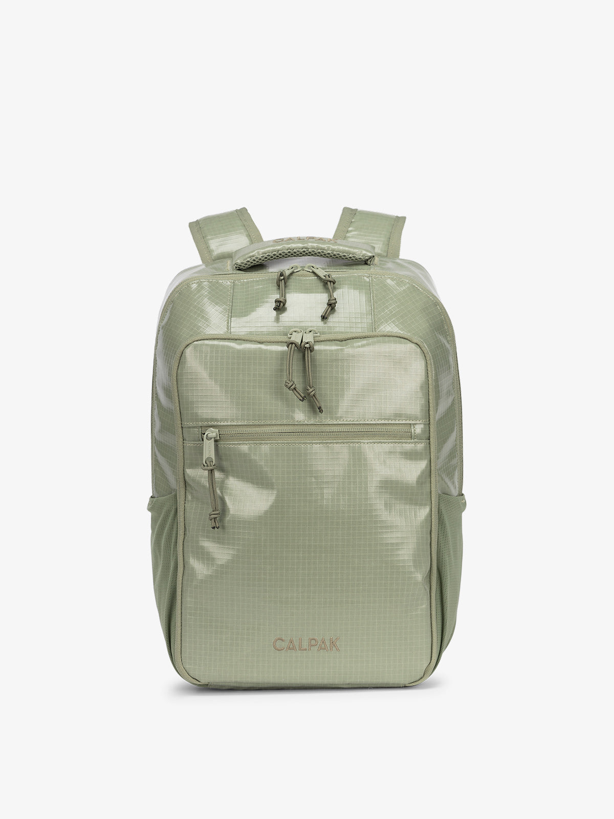 Front view of CALPAK Terra Hydration Backpack in juniper; BPT2201-JUNIPER