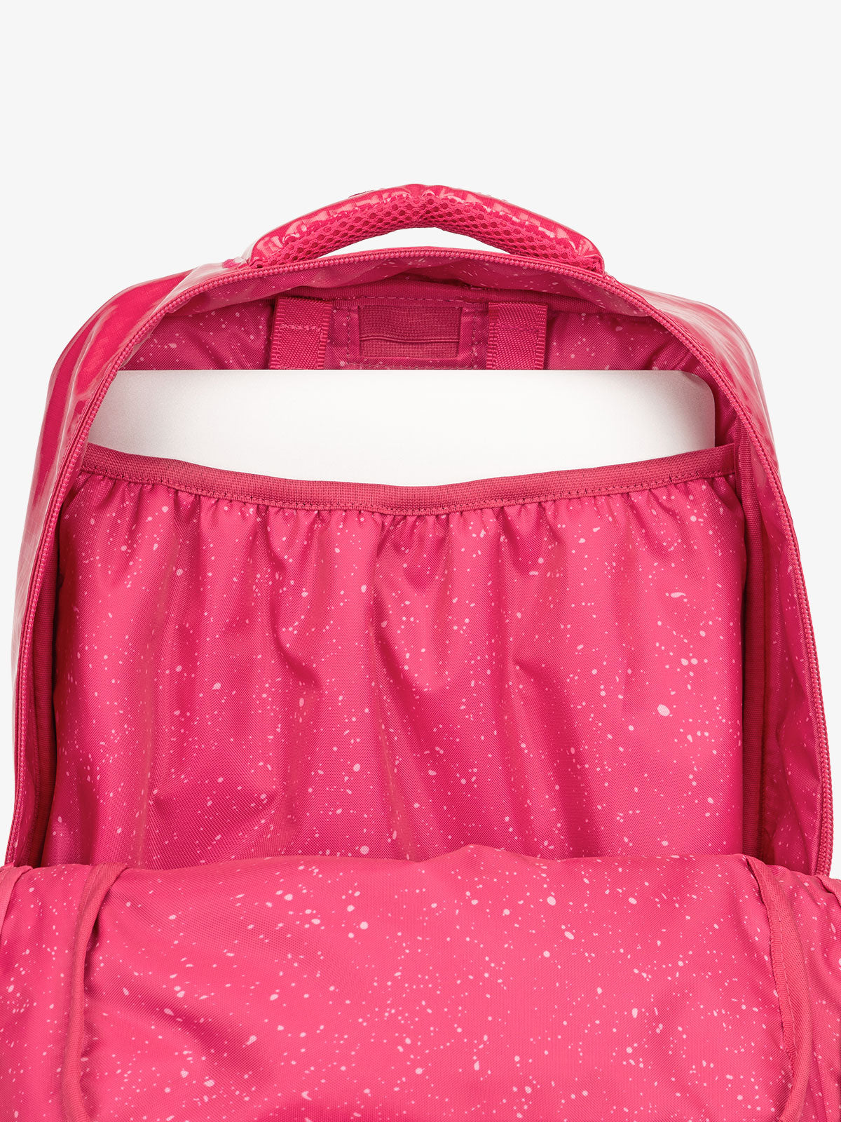 CALPAK Terra Laptop Backpack with laptop slip pocket in dragonfruit; BPT2201-DRAGONFRUIT