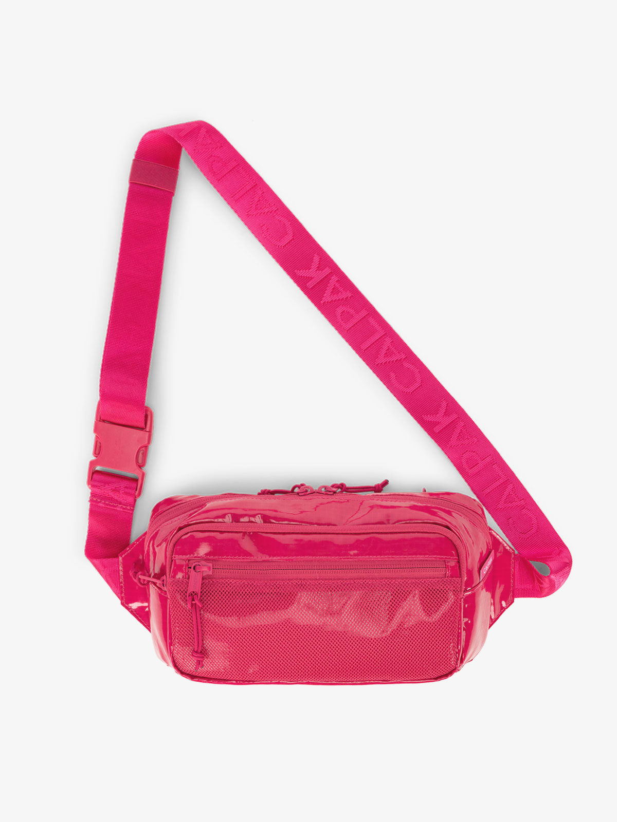 CALPAK Terra small crossbody sling bag with adjustable nylon strap in hot pink; BBT2301-DRAGONFRUIT
