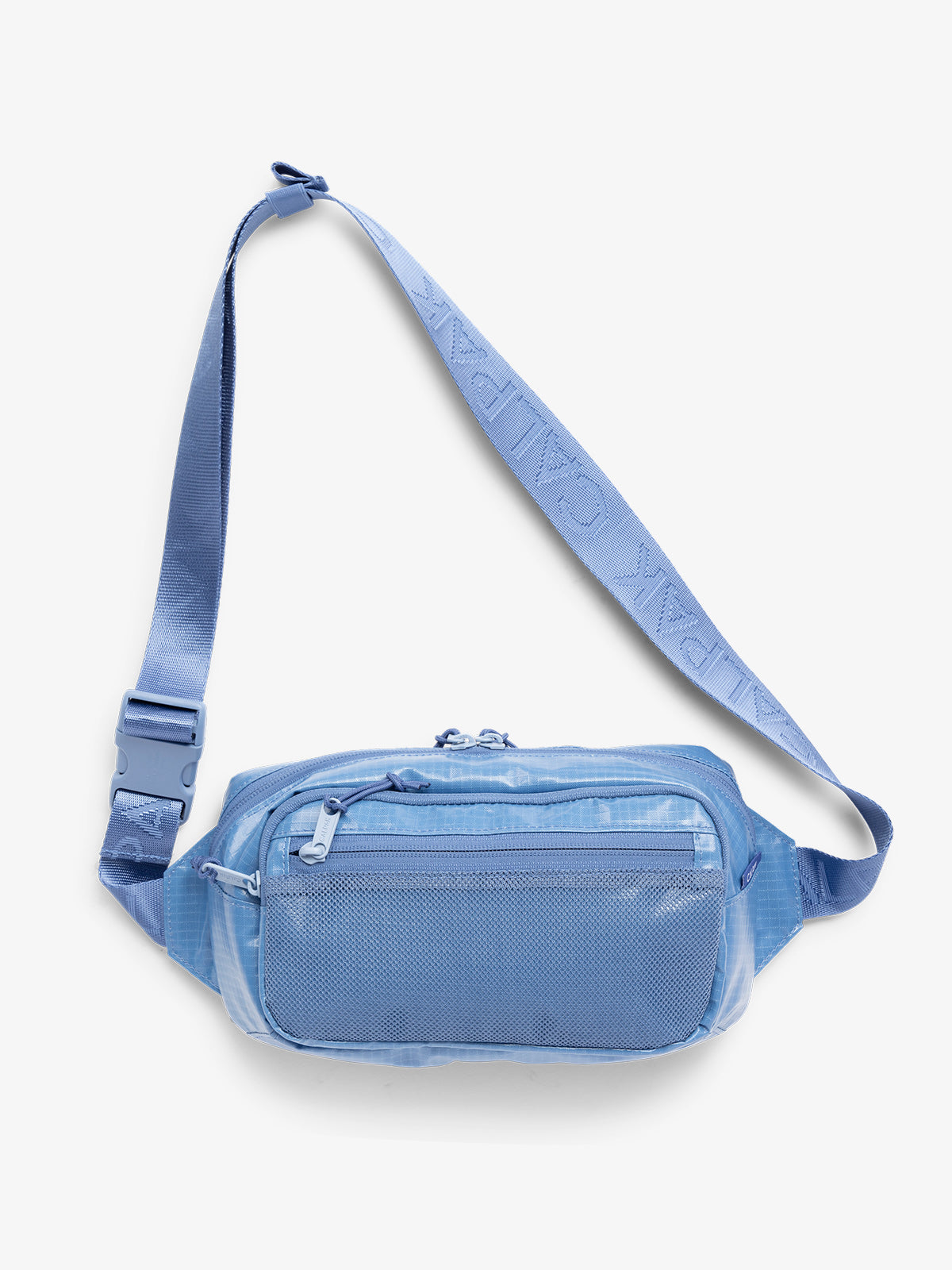 CALPAK Terra small sling bag with adjustable nylon strap in blue; BBT2301-GLACIER