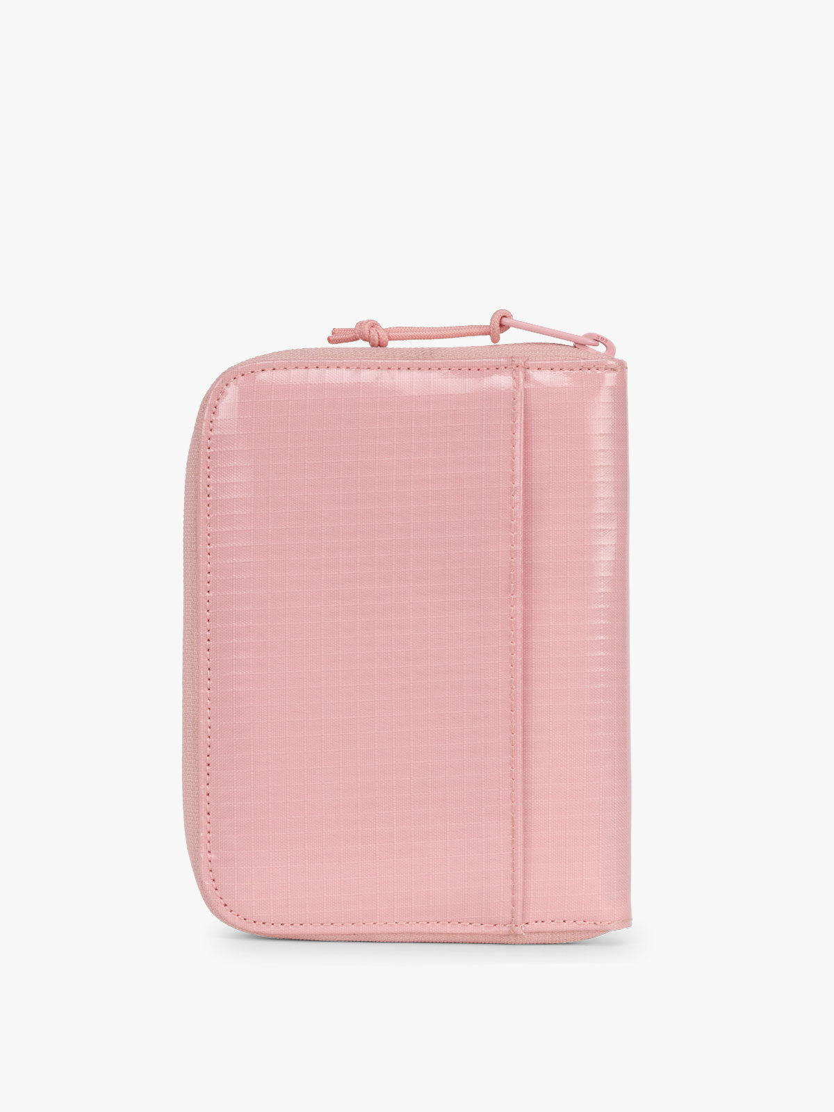 CALPAK Terra Zippered Passport Wallet Blossom pink back view; ATPW2501-BLOSSOM