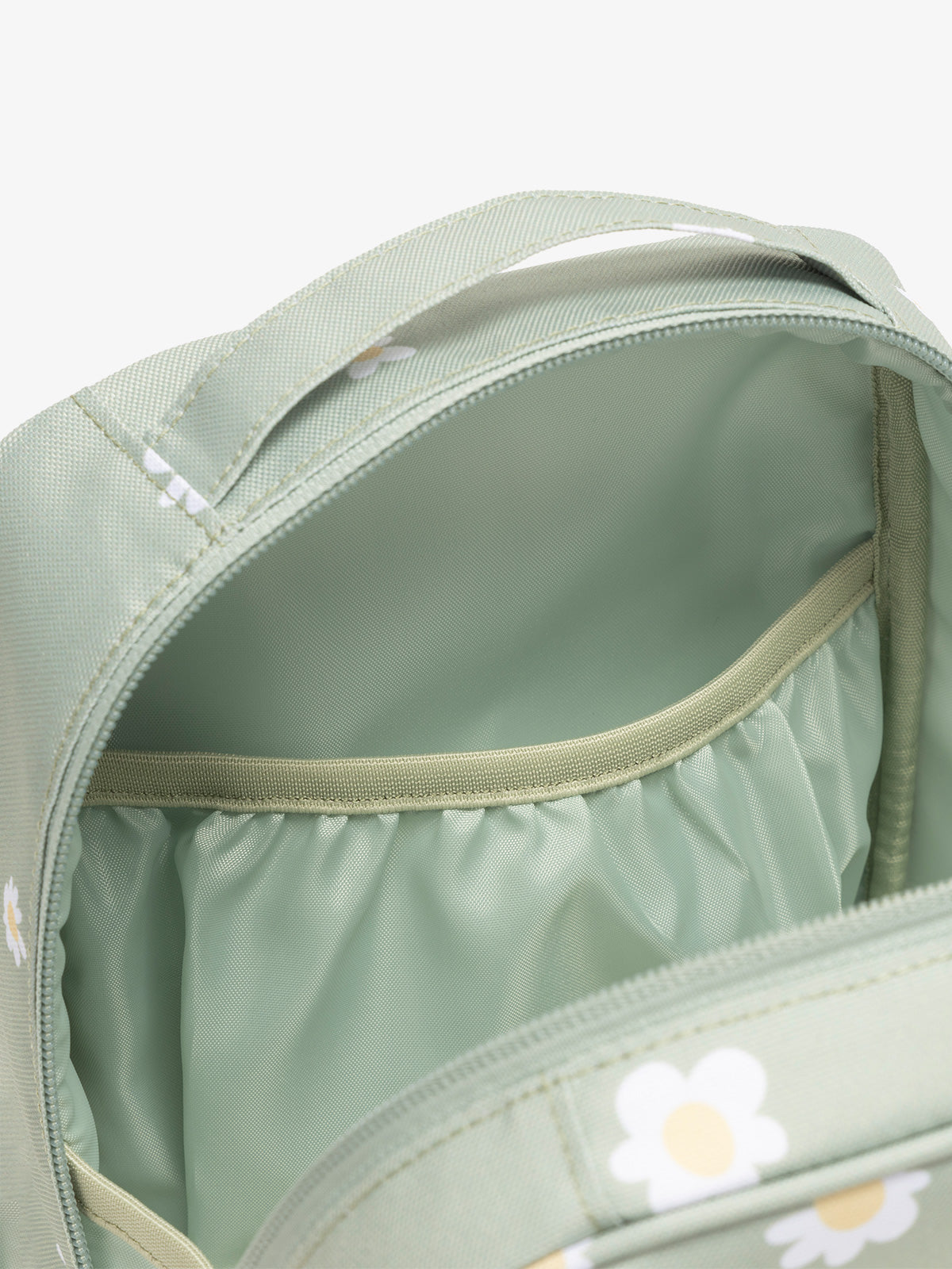 CALPAK The Everything Cube with multiple interior pockets and water resistant lining in daisy; ACE2401-DAISY