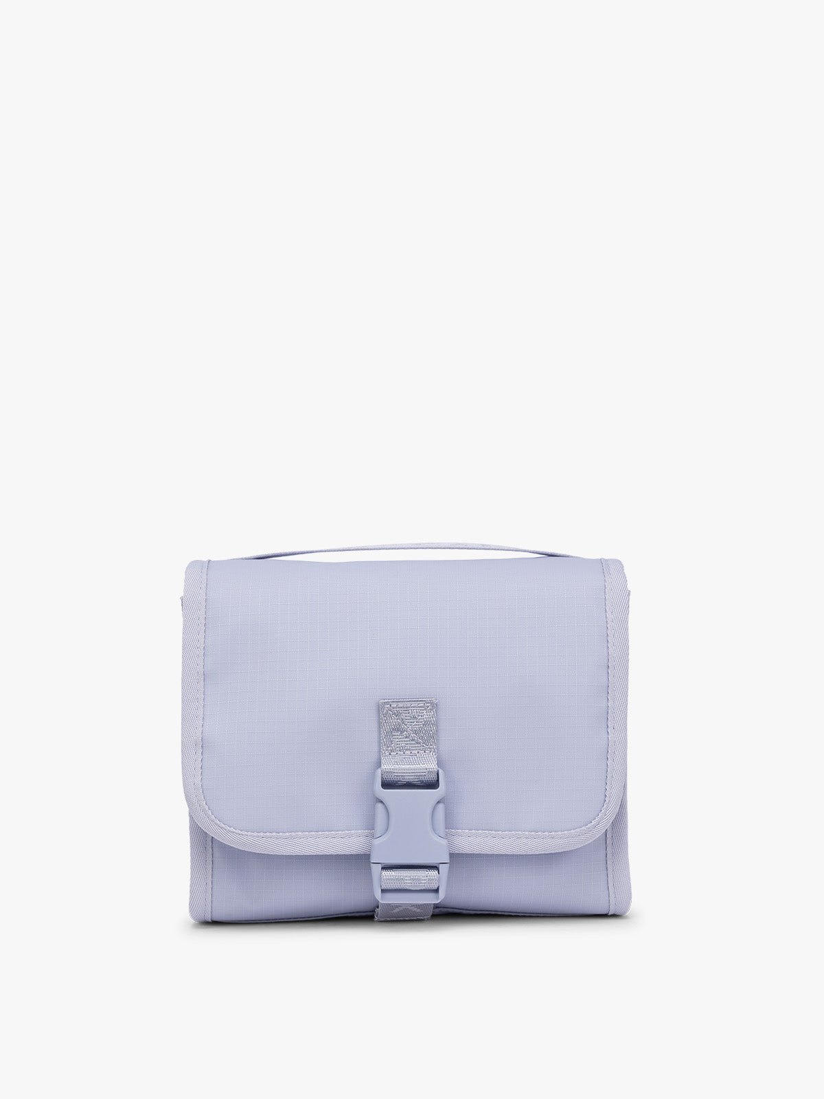 CALPAK Terra Hanging Toiletry Bag in light purple Sea Glass with front buckle; THY2201-SEA-GLASS