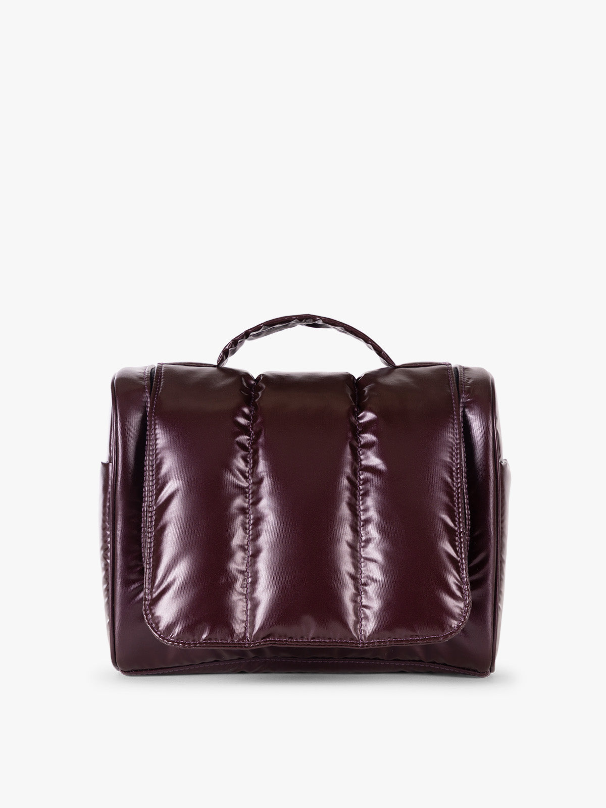 CALPAK Luka Hanging Toiletry Bag in maroon Glazed Dark Cherry; TLH2301-GLAZED-DARK-CHERRY