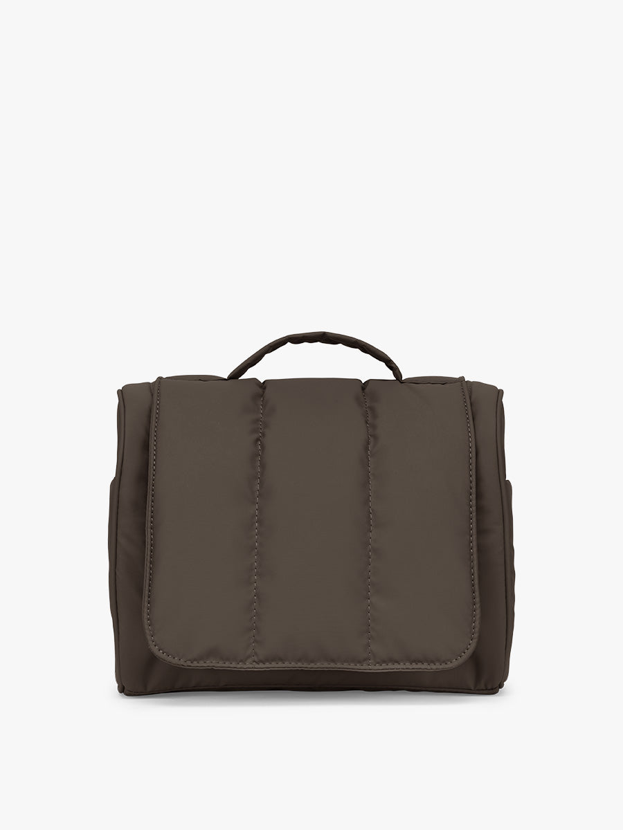 CALPAK Luka Hanging Toiletry Bag in brown Mushroom; TLH2301-MUSHROOM