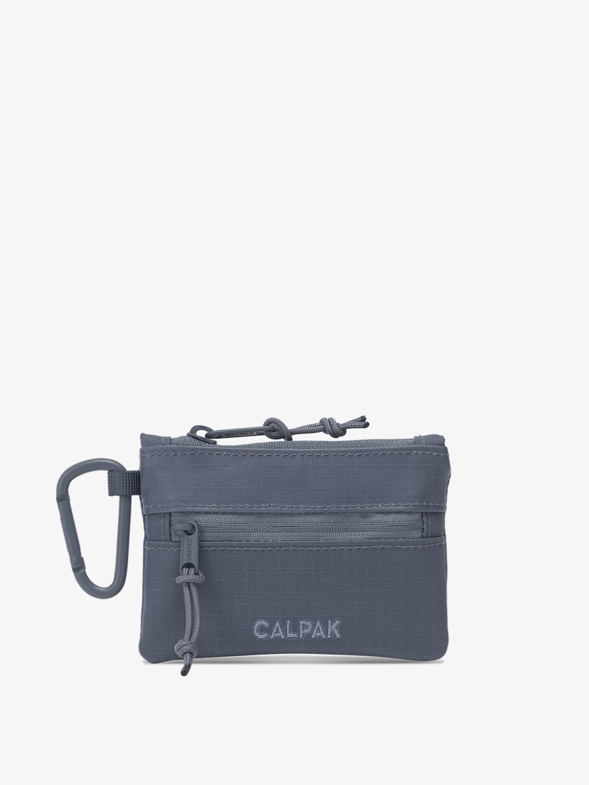 CALPAK Terra Clippable Card Pouch in blue Matte Indigo front view; TPC2401-INDIGO