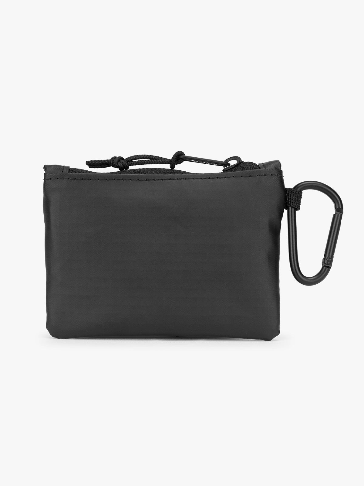 CALPAK Terra Clippable Card Pouch in black Matte Obsidian back view; TPC2401-MATTE-OBSIDIAN