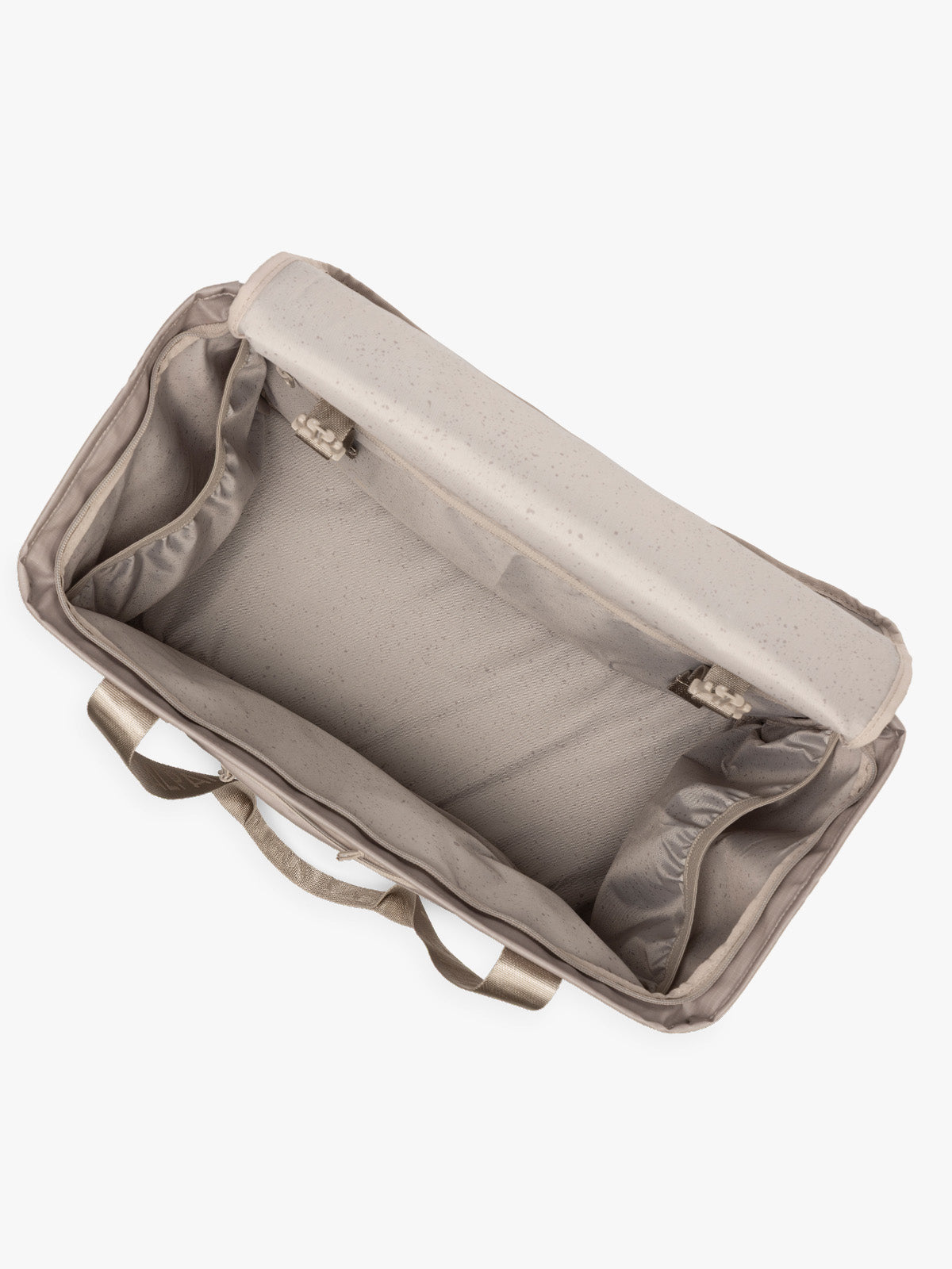 CALPAK Terra 35L Tote in beige Stone open interior; TTO2401-STONE