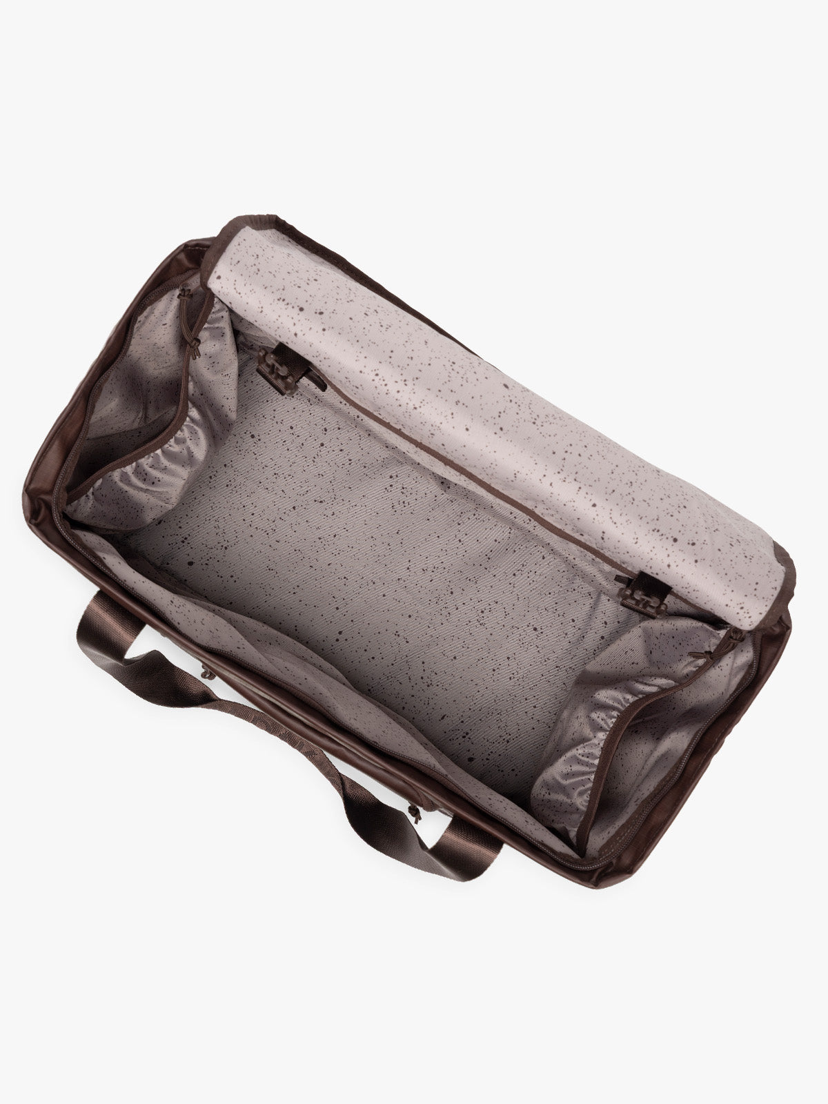 CALPAK Terra 35L Tote in brown Walnut opened interior;TTO2401-WALNUT