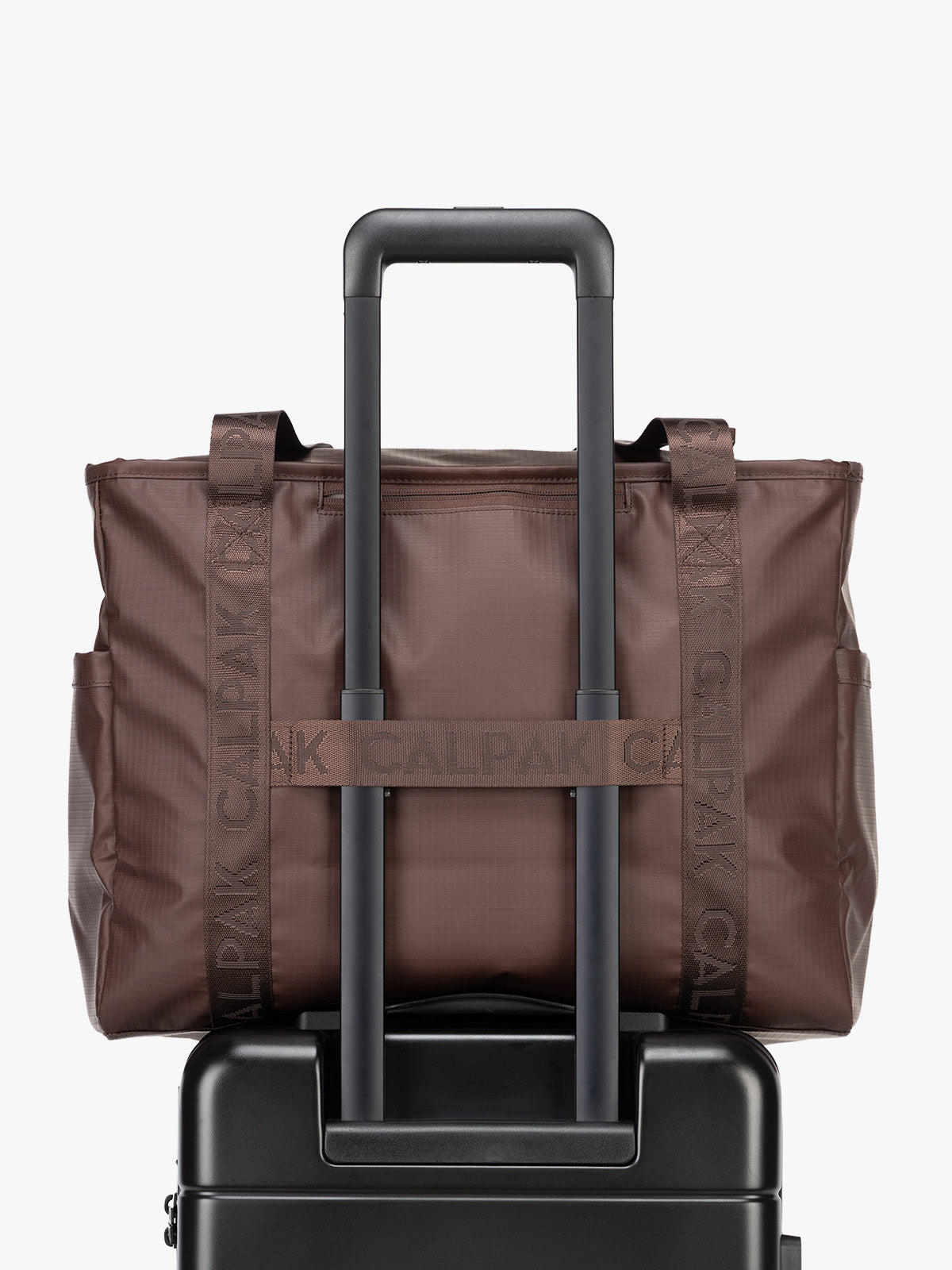 CALPAK Terra 35L Tote in brown Walnut trolley sleeve; TTO2401-WALNUT
