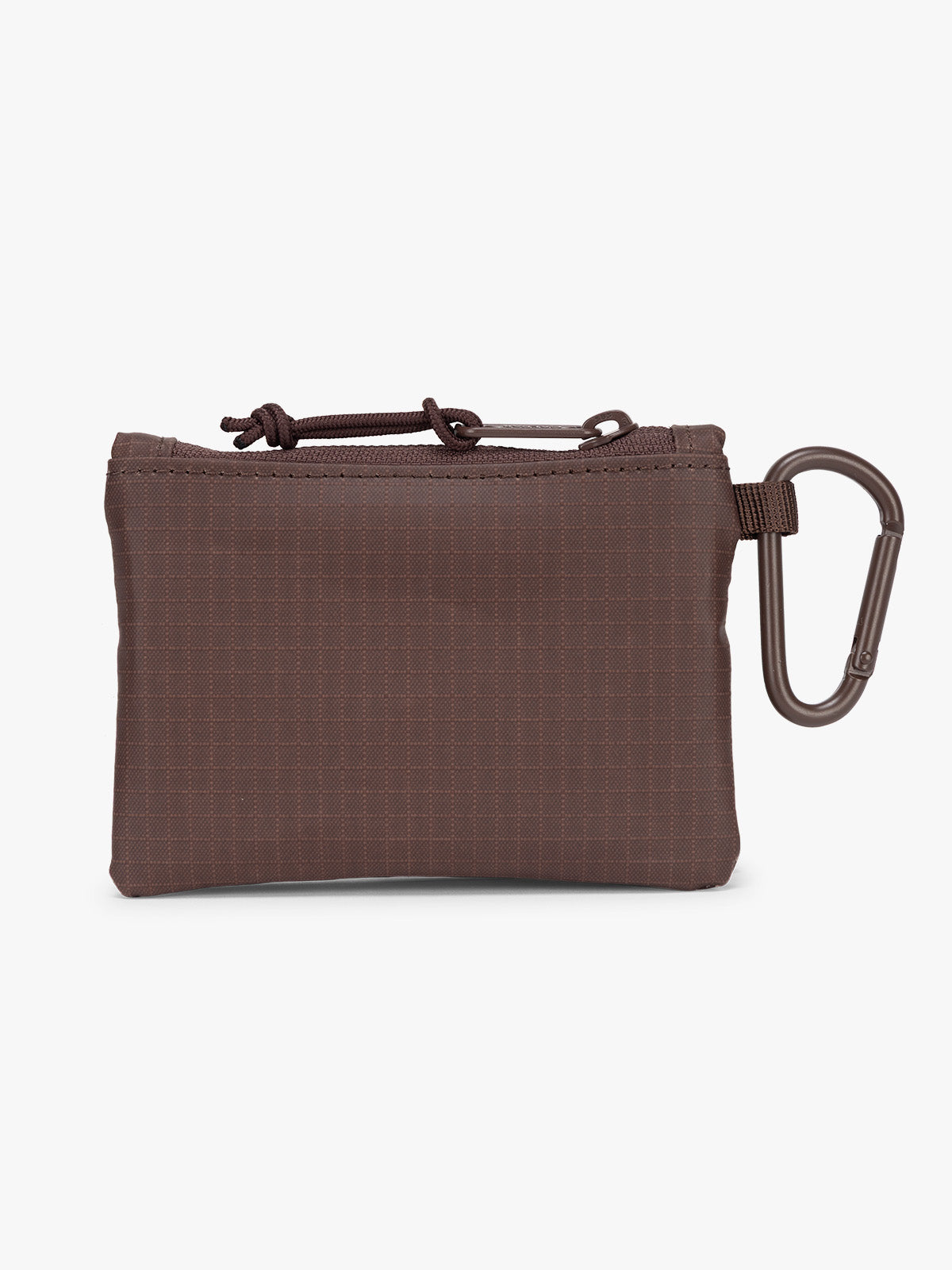 CALPAK Terra Clippable Card Pouch in brown Walnut back view; TPC2401-WALNUT