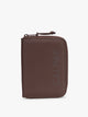 CALPAK Terra Zippered Passport Wallet in brown Walnut front view; ATPW2501-WALNUT