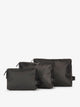 CALPAK Water Resistant Zippered Pouch Set of three in black; PCZP2401-BLACK