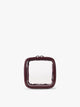 CALPAK Tiny Clear Cosmetics Case in maroon Dark Cherry; CCT2501-GLAZED-DARK-CHERRY
