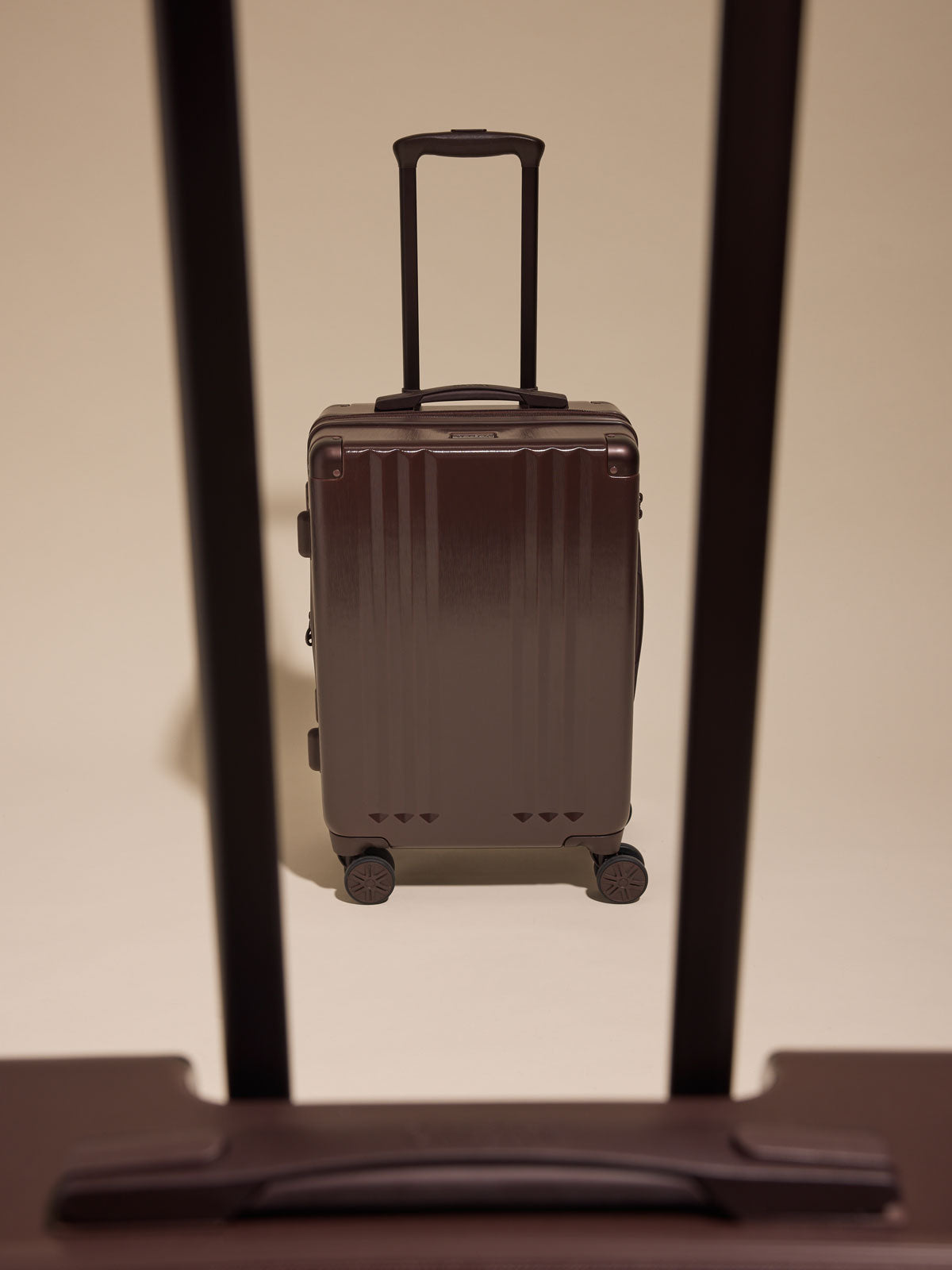 CALPAK Ambeur Carry On Luggage in brown Walnut with metallic look;LAM1020-WALNUT